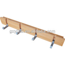 Perchas de madera para pared con gancho de aluminio